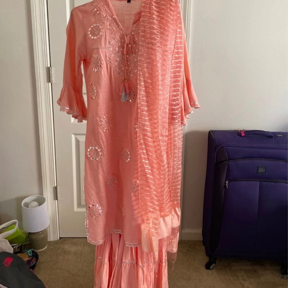 Pink Indian Gharara Shalwar Kameez